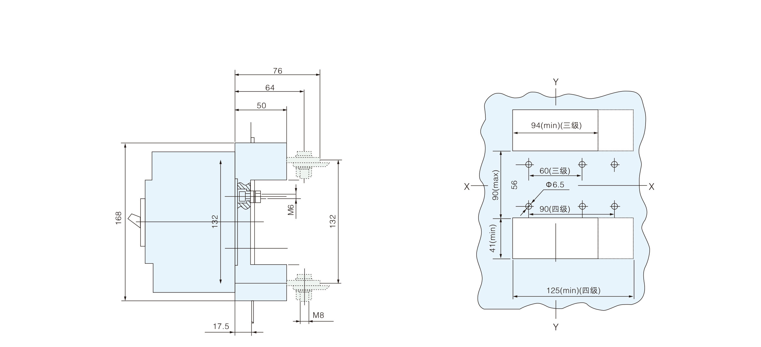 Dimensions of mccb