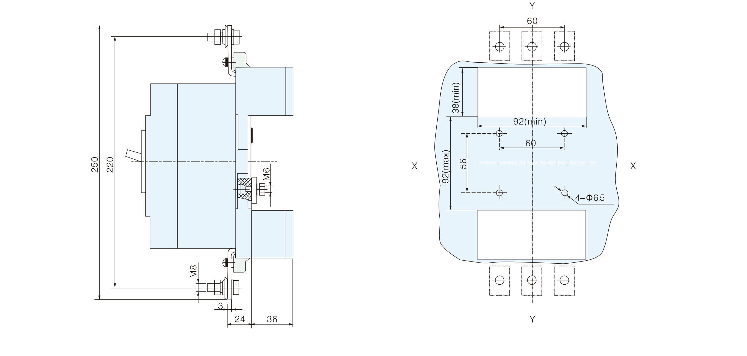 Dimensions of mccb