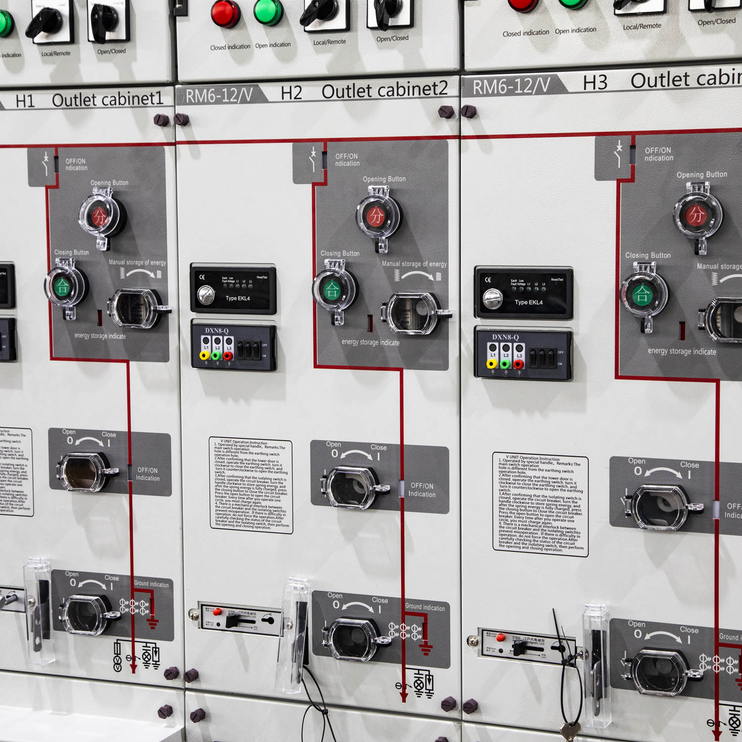 wind solar collector sf6 rmu switchgear at industrial plant site
