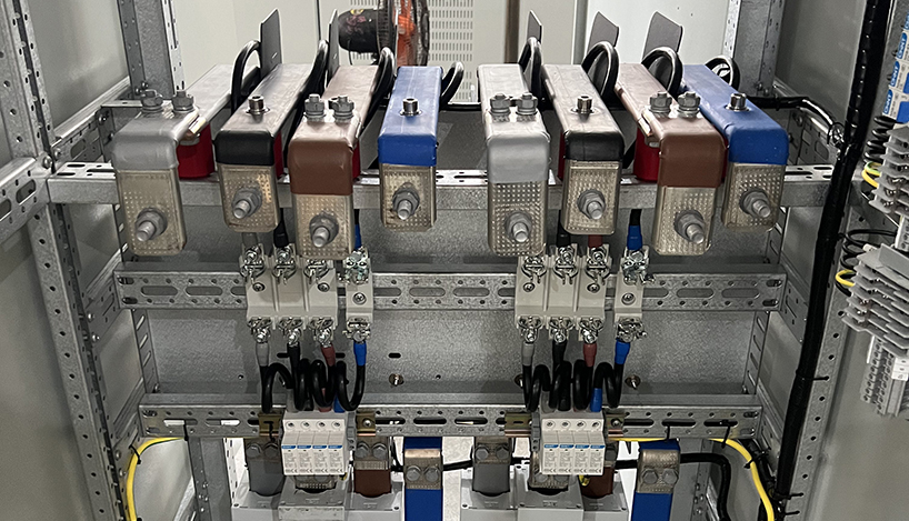 custom copper busbar connection and wiring in motor control center panel electrical mcc