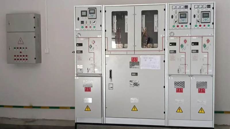 gas insulated switchgear ring main unit installed in underground urban substation vault for power distribution