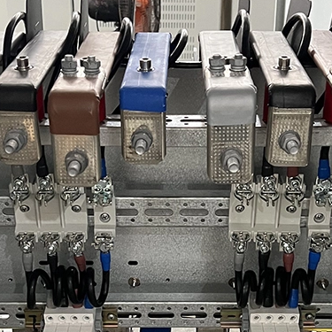 capacitor bank internal structure busbar and capacitor stages wiring layout custom configuration
