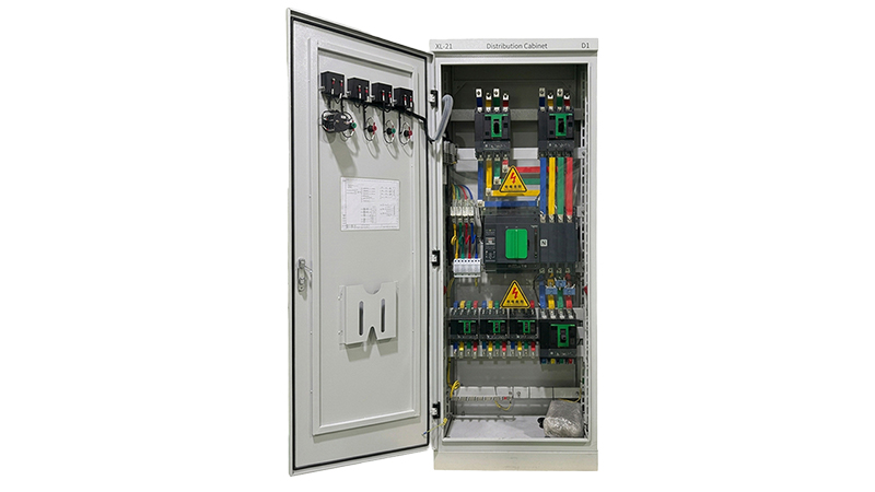 ats automatic transfer switch panel front view with schneider components and controller