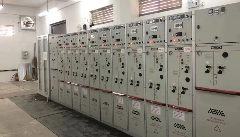 electrical substation with medium voltage switchgear,urban power distribution installation