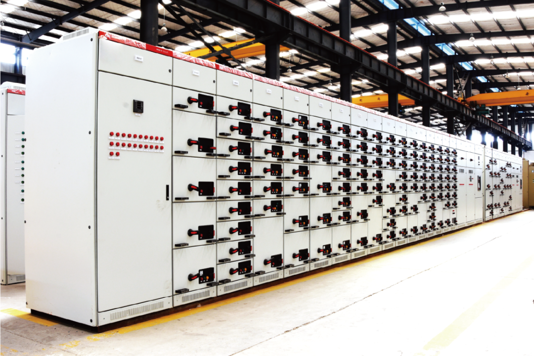 Industrial workshop with complete motor control center switchgear installation