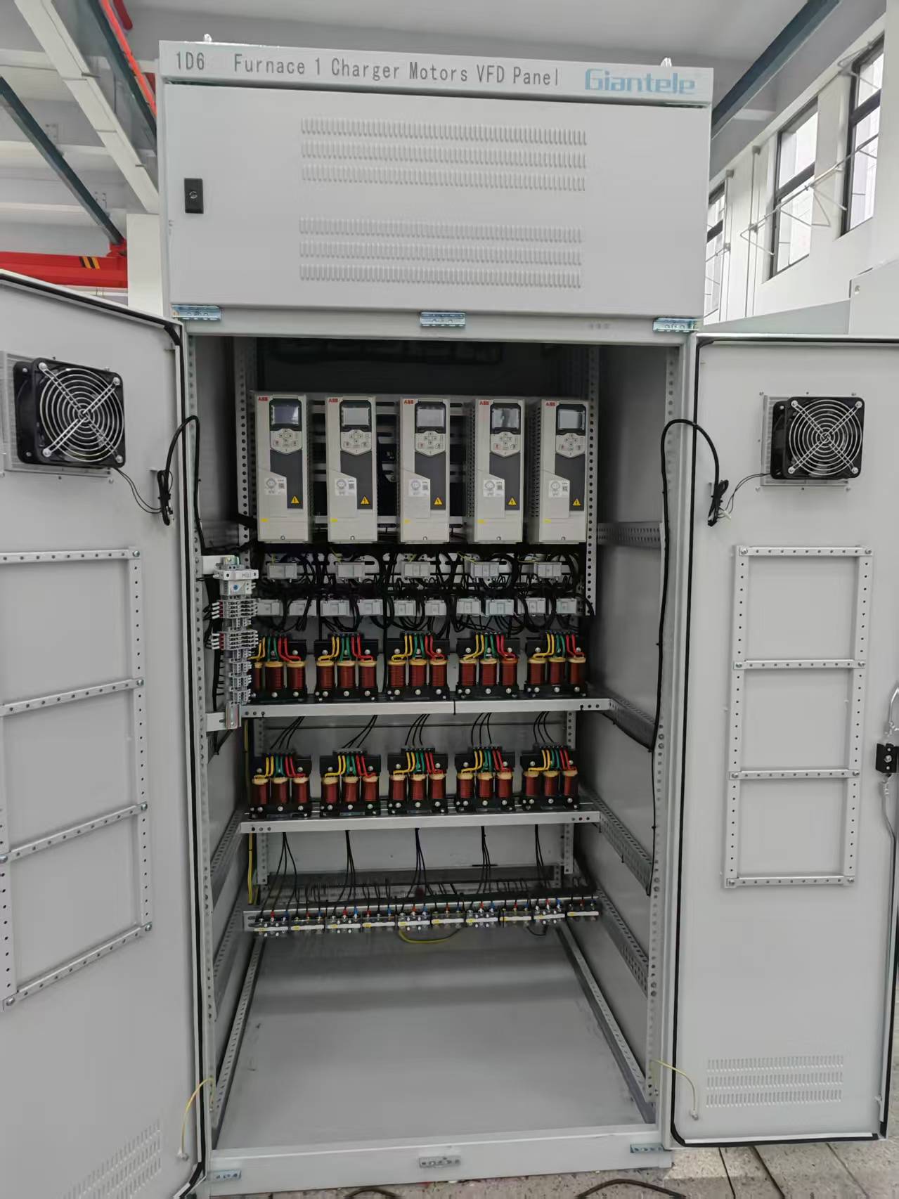 control wiring inside a vfd panel showing numbered conductors and terminal blocks from an integration services provider