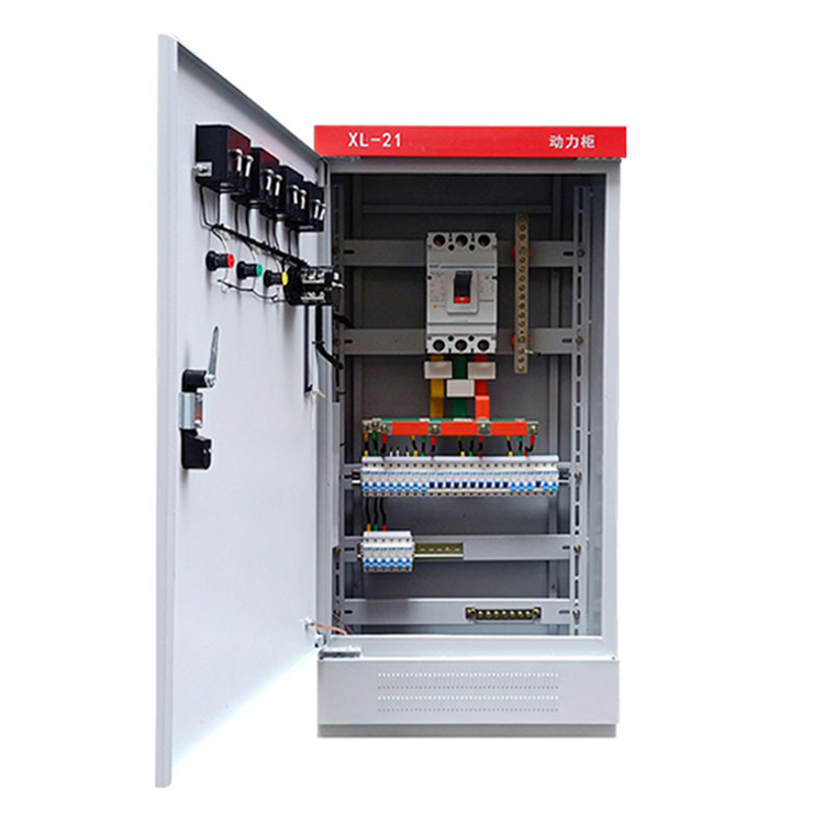 opened power distribution board showing labeled sections and tested assembly ready for delivery