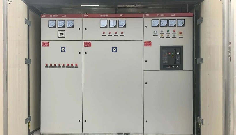 main distribution board installation in substation application site electrical room